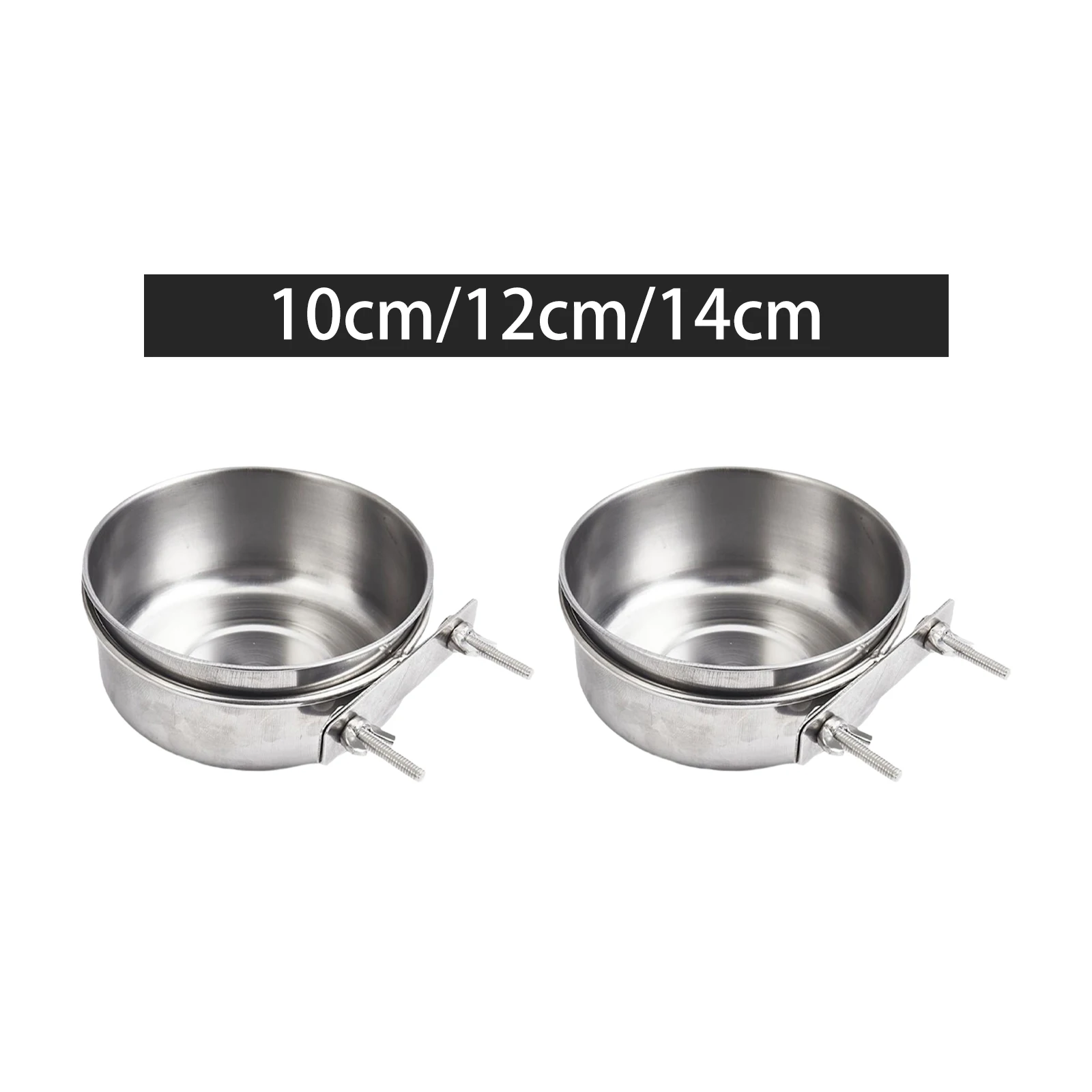 Миска для воды из нержавеющей стали птиц с держателем-зажимом 10x4 5 см