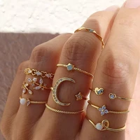 moon star matching rings for women anillos mujer gold ring set bagues girls anillo bohemian jewellery slytherin accessories