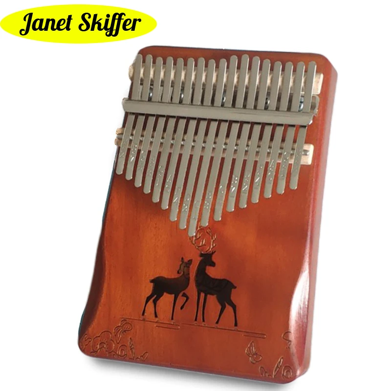 

17 Keys Thumb Piano with Study Instruction Tuning Hammer, Portable Mbira Sanza Kalimba Perfect Gifts for Beginners Professionals