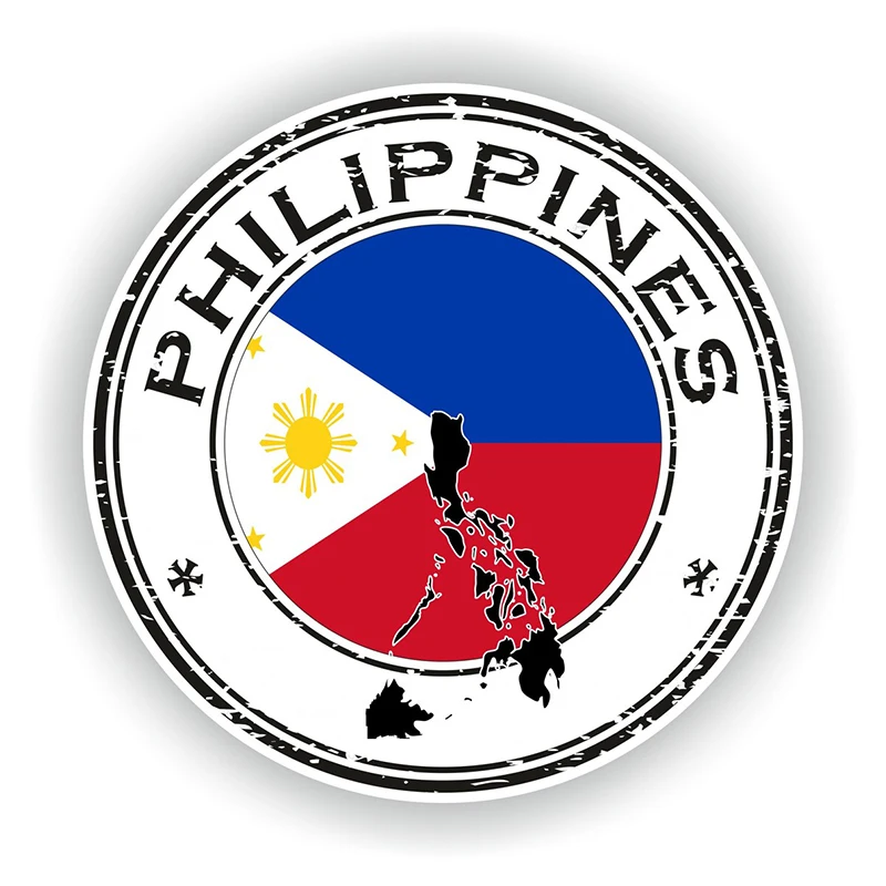 Герметичная наклейка CK21176 # Филиппины Круглый флаг для ноутбука книги