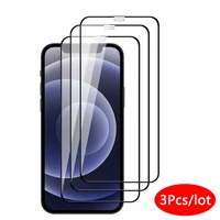 3pcs full cover tempered glass for iphone 11 12 13 pro xr xs max screen protector for iphone 6 7 8 plus se protective glass film