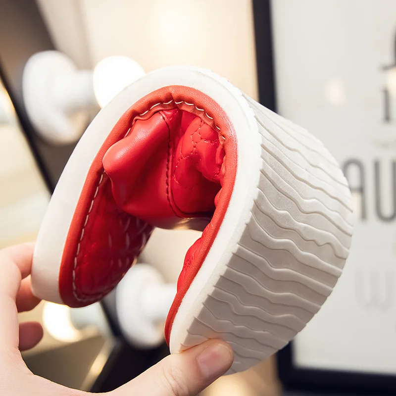 Home Slippers Women Waterproof Leather Shoes Slides Men Spring Summer Soft Sole Indoor Floor Slippers Non-Slip Couple Shoes