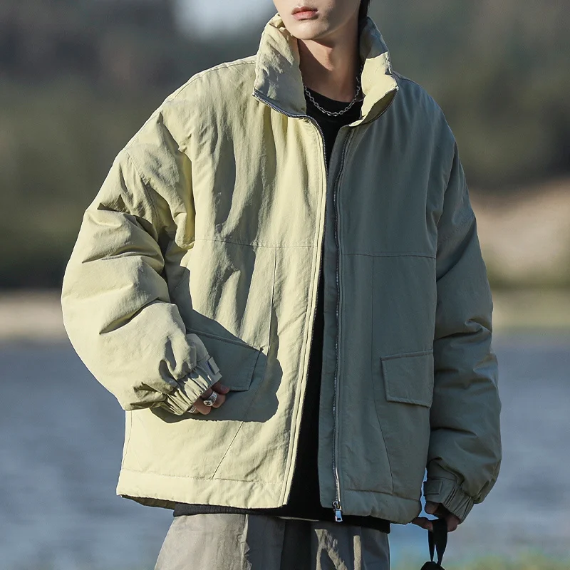 Winter Jacket Men Warm Fashion Casual Cotton Thickened Jacket Men Japanese Streetwear Loose Short Coat Mens Parker Clothes M-3XL