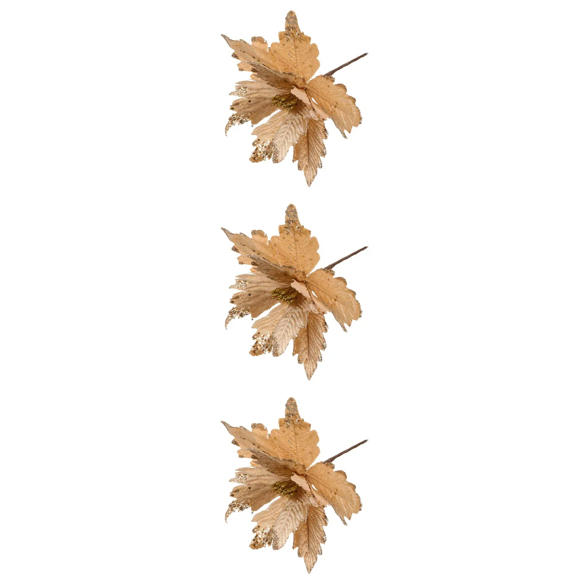 

Poinsettia Poinsettias Christmas Glitter Faux Mini Artificialtree Flowers Gold Flower