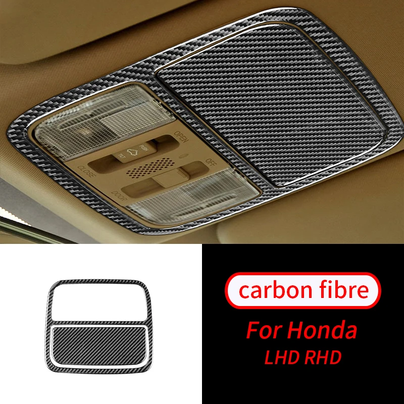 

For Honda CRV 2007-2011 2Pcs Real Carbon Fiber Front Reading Lamp Interior Trim Sticker Car Interior Accessories