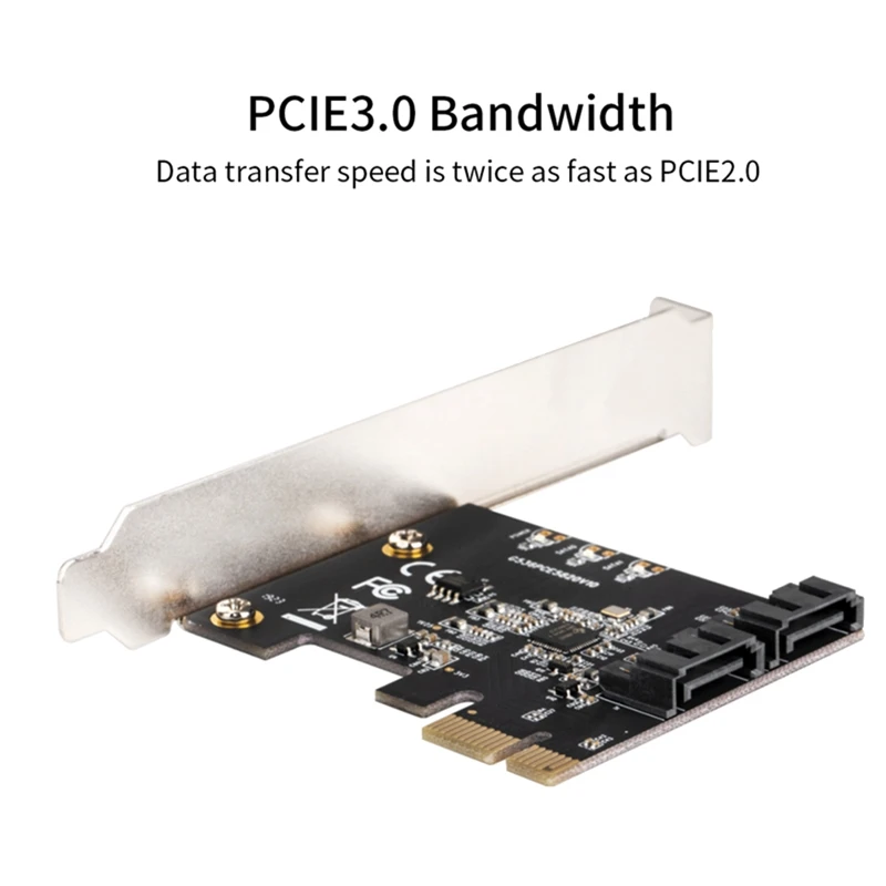 

Pcie 2 Ports 6G SATA III 3.1 Controller Card Non Raid Pcie 3.0 X1 Expansion Card Jmb 582 Chip
