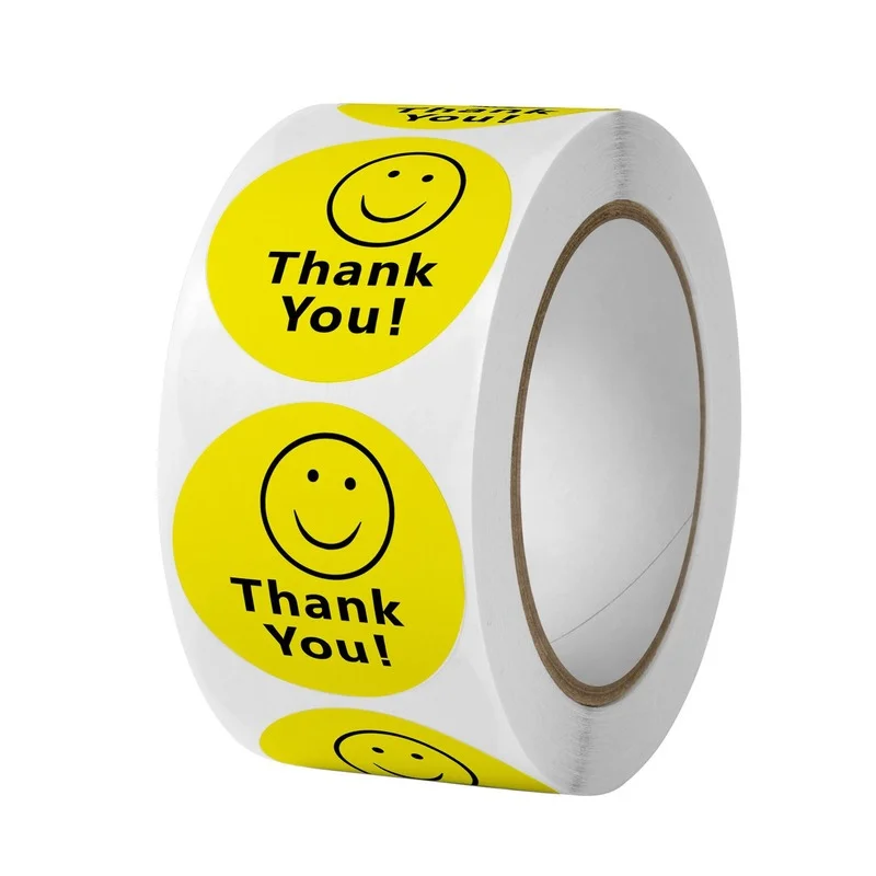 

500 Pcs/roll Smiley Face Sticker for Kids Reward Sticker Yellow Dots Labels Happy Smile Face Expression Sticker Label Gift