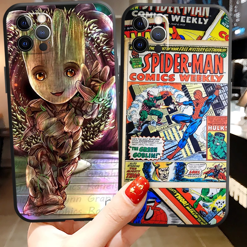 

Avengers Marvel Phone Cases For iPhone 11 12 Pro MAX 6S 7 8 Plus XS MAX 12 13 Mini X XR SE 2020 Coque Funda Back Cover