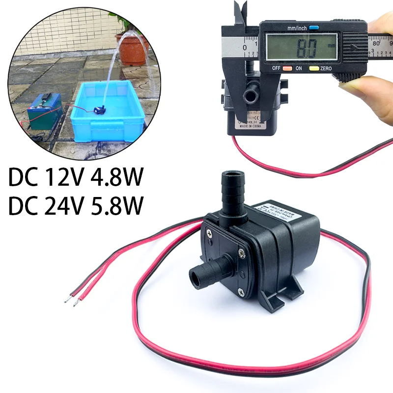 4.8W 5.8W 240L/H 자동 물고기 탱크 펌프 DC 12V 24V 태양열 브러시리스 모터 풀 순환 잠수정 펌프 워터 펌프