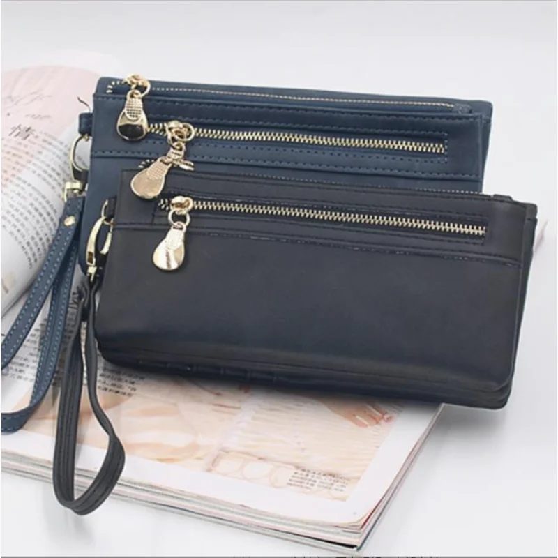 

Wallet Personality Fashion Ladies Long Large-Capacity Synthetic Leather Double Zipper Clutch Mother's Day Gift