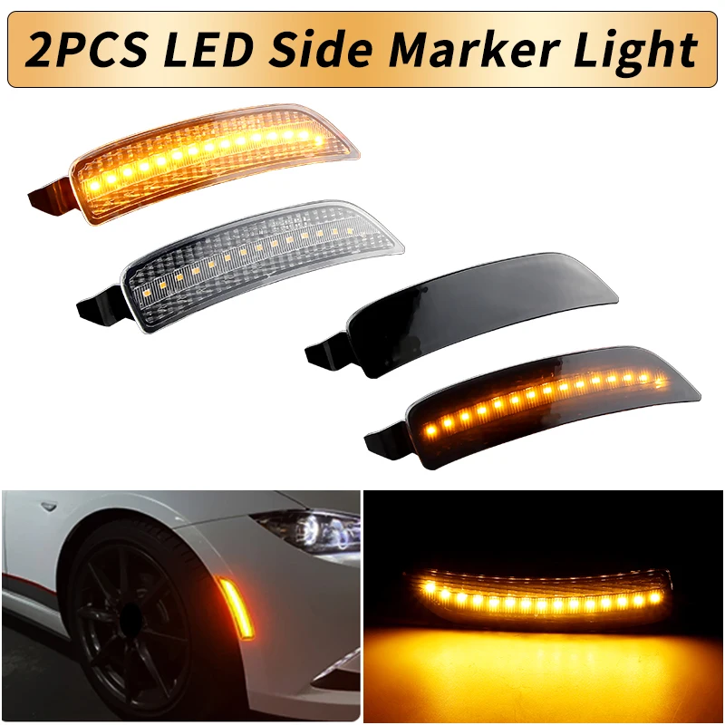 2 шт. для Mazda Miata MX-5 2016 2017 2018 2019 2020 2021 светодиодные боковые габаритные огни