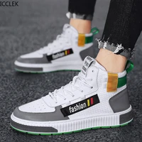 2022 summer new fashion color matching high top sneakers personality all match sports shoes youth casual white shoes