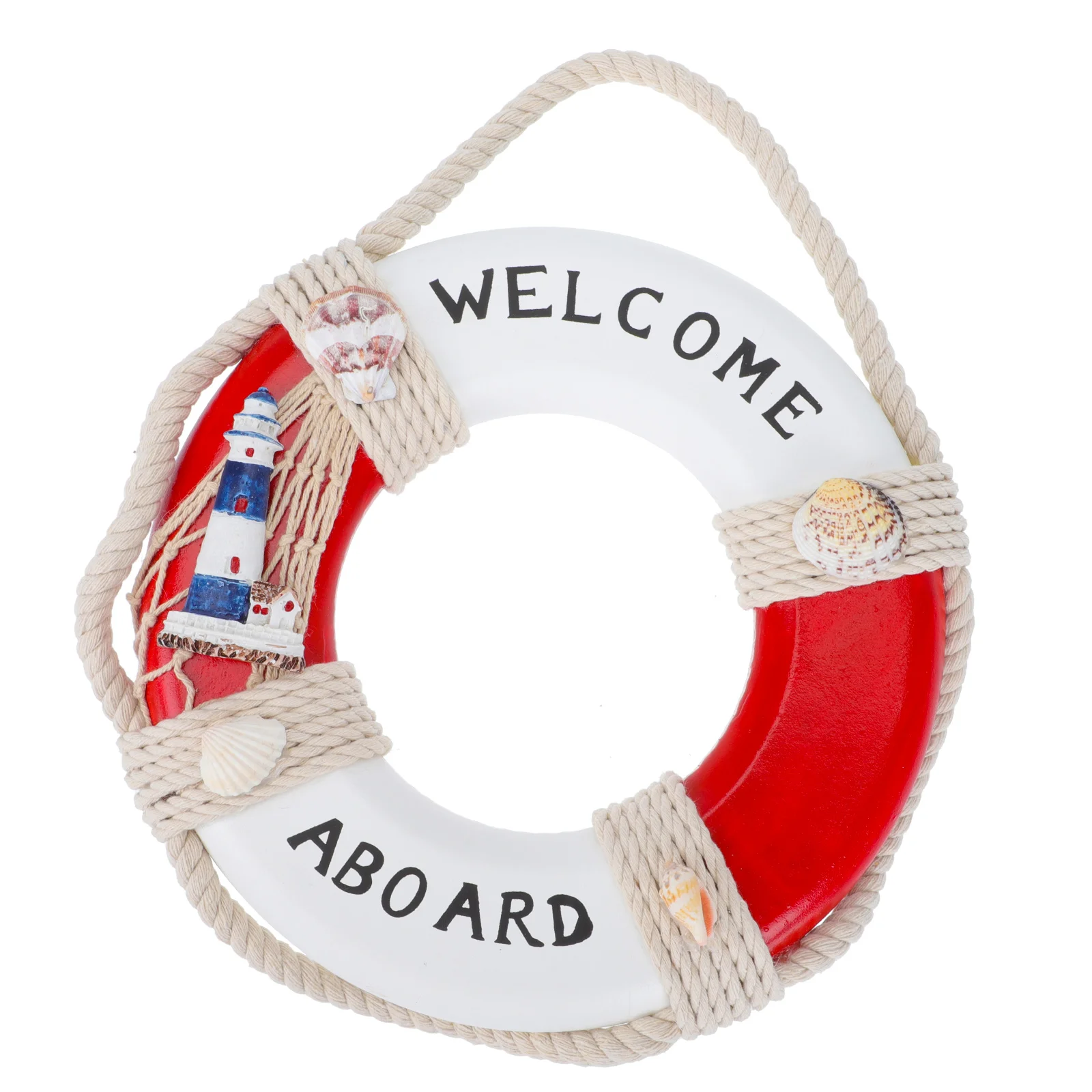 

1pc Practical Durable Distinctive Door Ornament Wooden Life Ring for Room Door Home