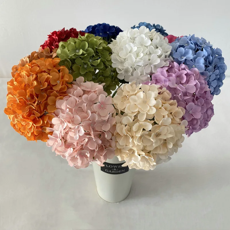 

artificial hydrangea 12colors decoration mariage fake flowers brown autumn color