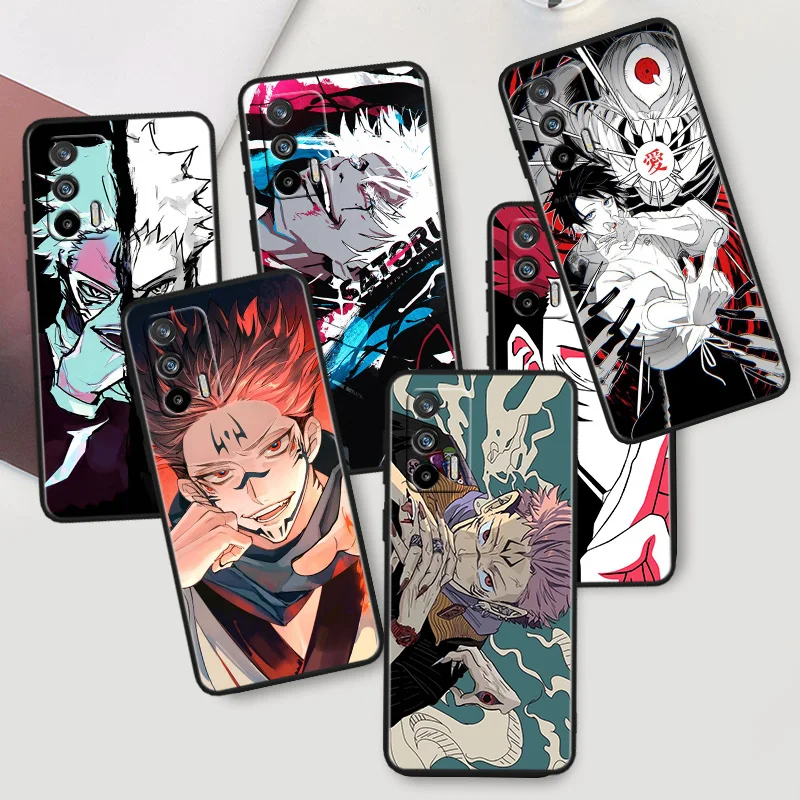 

Jujutsu Kaisen Satoru Gojo anime For OPPO Realme X50 X3 X2 GT2 Neo 3T Pro C35 C31 C30S C25S C21Y C15 C11 C3 C2 Black Phone Case