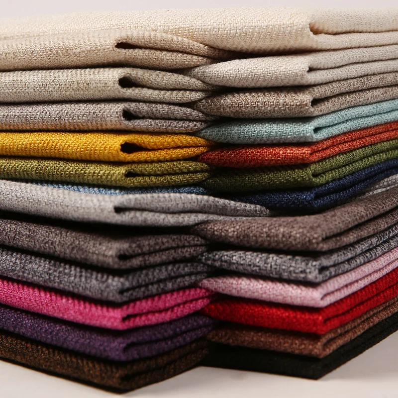 

150cmx100cm Thick Wear-resistant Pearlescent Linen Sofa Fabric Coating Coarse Linen Cushion DIY Solid Color Cotton Linen Fabric