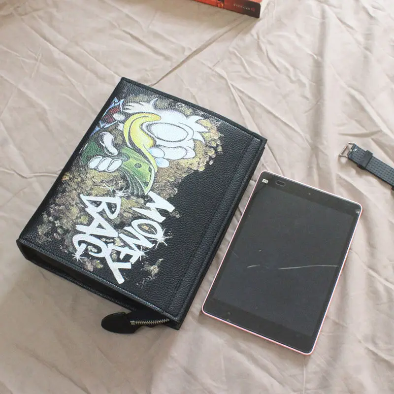 Disney Money Bag Donald Duck Handbag Clutch Bag Men and Women Soft Leather Real Personality Clip Bag 2023 New