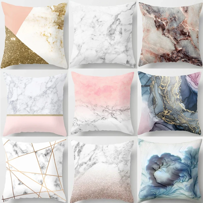 

Brief Marble Geometric Sofa Decorative Pillowcase Polyester 45*45 Pillow Case Throw Pillow Home Decor Cushion Cover