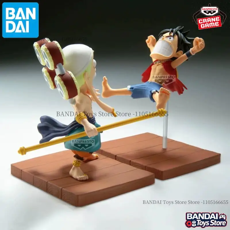Фото Оригинальный набор мини-фигурок Bandai Banpresto One Piece WCF: Энел против Луффи, битва на Скайпии, коллекционные фигурки, аниме, мультяшные куклы, модель, игрушка №3