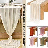 luxury wedding chiffon rectangle extra long romantic sheer holiday tablecloths c6x7