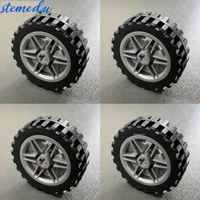 4pcs moc technical tire wheel hub 5689856904 43x14m car truck small tech part compatible with legoeds building block toy