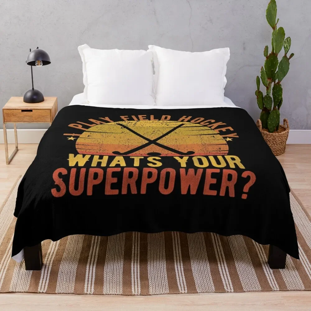 I Play Field Hockey Whats your Superpower Плюшевое одеяло