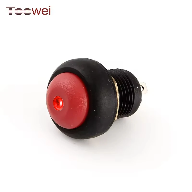 

12 мм самоблокирующийся или мгновенный 12 мм точечный светодиод 3A 250 В водонепроницаемый переключатель с фиксацией