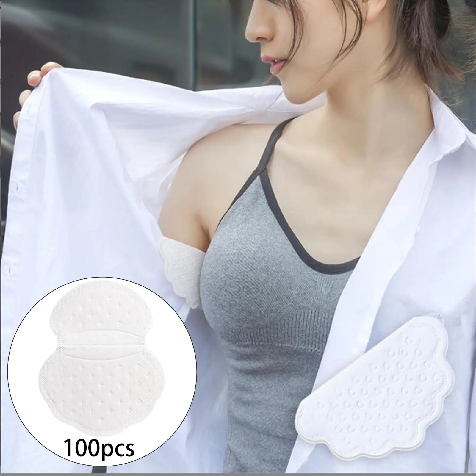 

100 Pieces Underarm Sweat Pads Disposable Non Visible Stickers Unflavored Comfortable Armpit Sweat Pads for Sweating People
