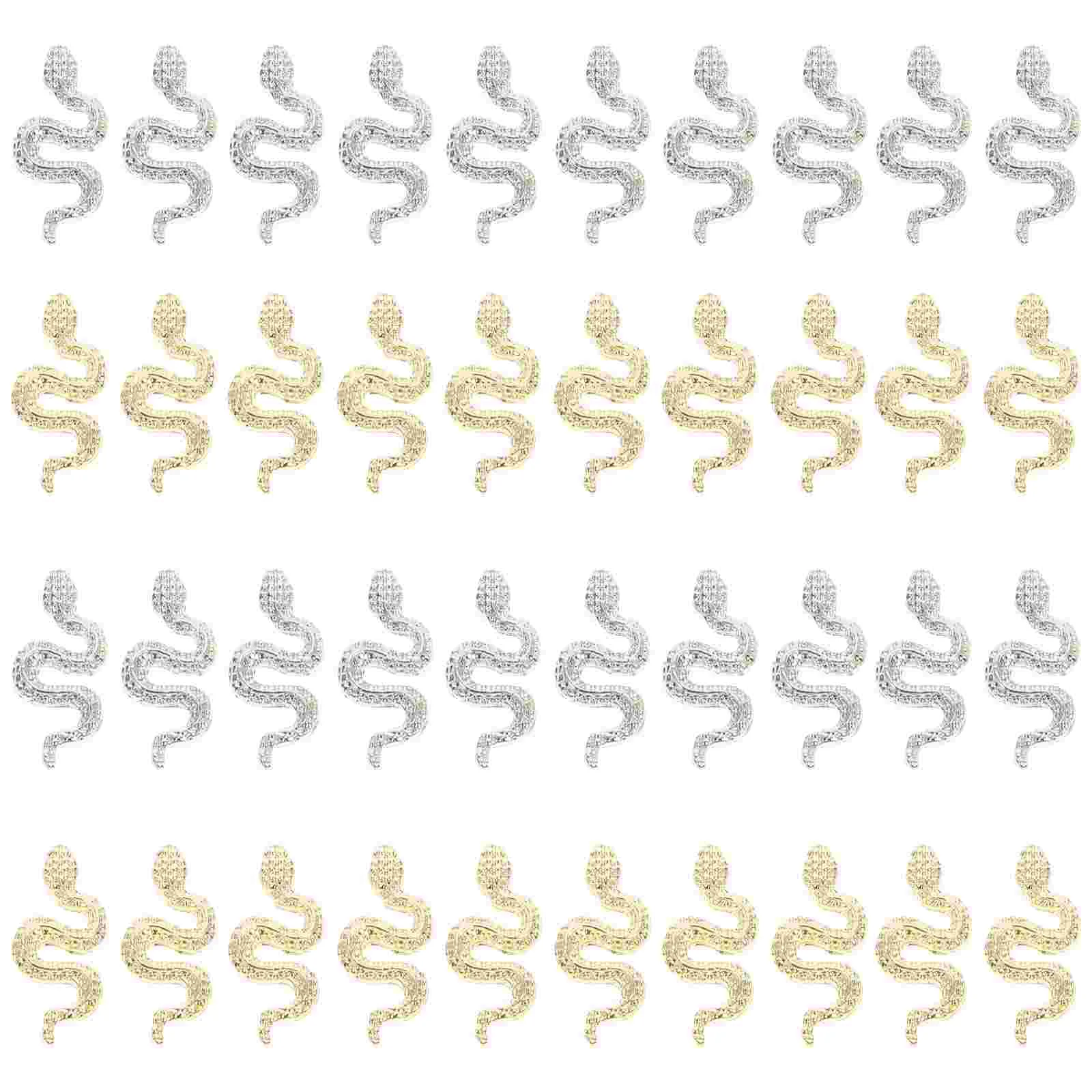 

40pcs Snake Nail Charms Nail Art Decorative Charm Ornaments for Acrylic Nails