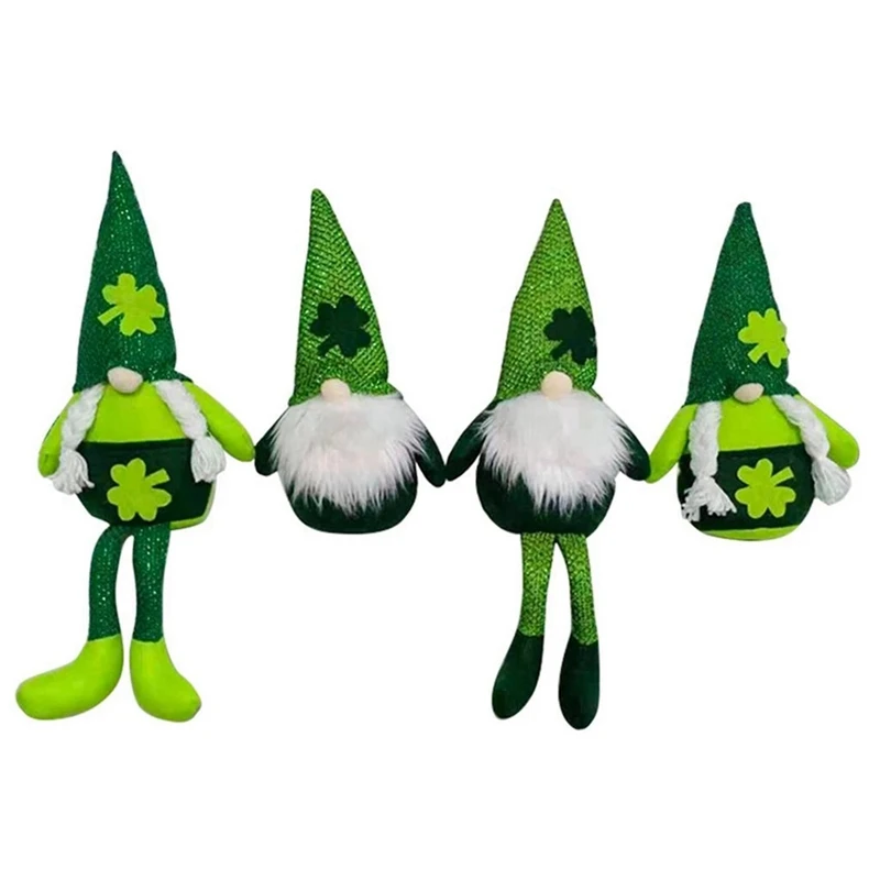 

4Pcs Gnome Plush Doll St. Patrick's Day Faceless Green Clover Gnomes Doll Irish Day Party Decor Saint Patricks Day Gifts