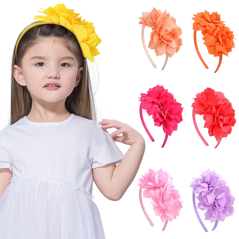 

Big Flower Headband Wedding Flower Girl Dress Solid Petal Hairband Hair Hoop Handmade Hair Accessories Festival