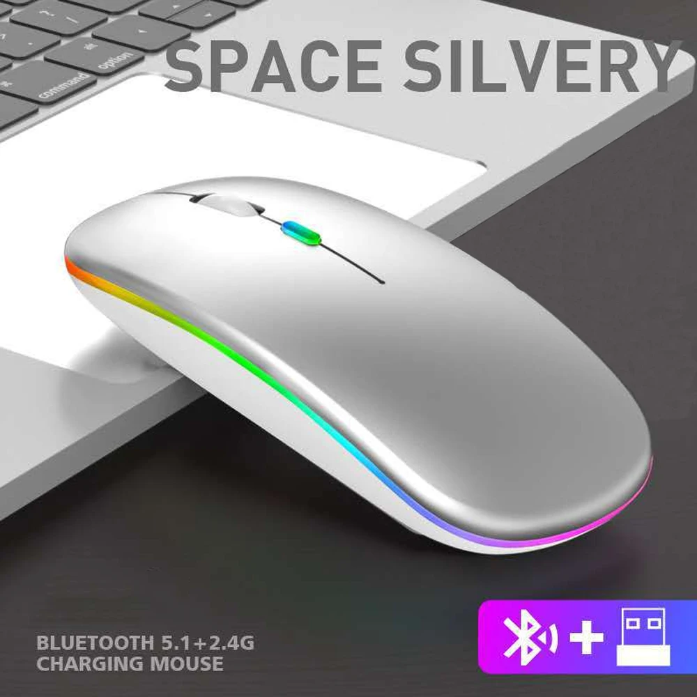 

Мышь беспроводная аккумуляторная ультратонкая, 2,4 ГГц, Bluetooth, 1600DPI