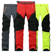 cargo pants men fashion color matching outdoor impact and women lovers autumn winter new fleece thick soft shell ski hiking