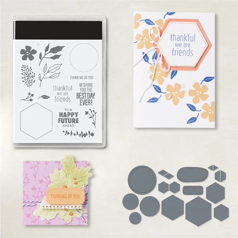 

New Arrival friends Metal Cutting Dies and Clear Stamps DIY Scrapbooking Card Stencils Paper Crafts Making Photo Album Decor