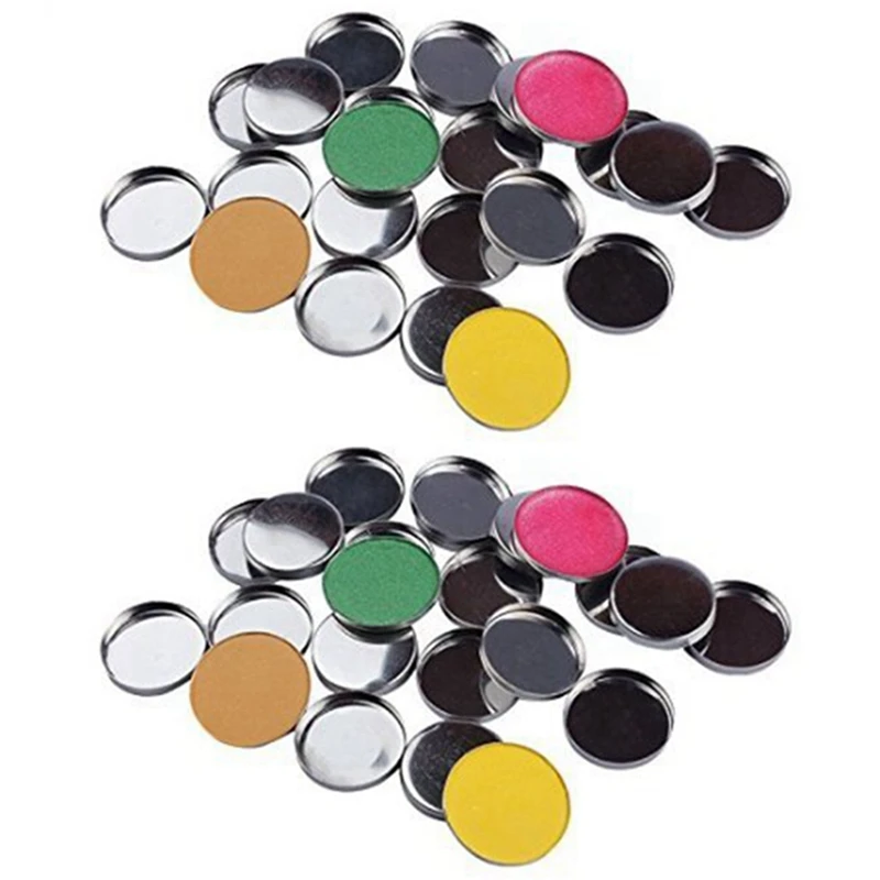 

24 шт., 60 мл, серебряные металлические банки, пустые скользящие круглые контейнеры с искусственной твист-крышкой