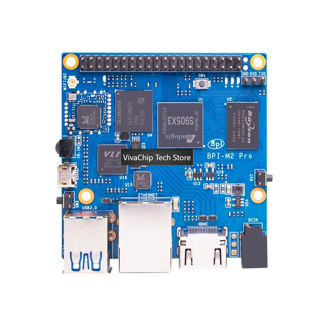 Фото VivaChip TechBanana PI BPI-M2 Pro с четырехъядерным процессором Amlogic S905X3, 2 ГБ LPDDR4 ОЗУ, 16 ГБ EMMC, поддержка Raspbian Image, электронный №3