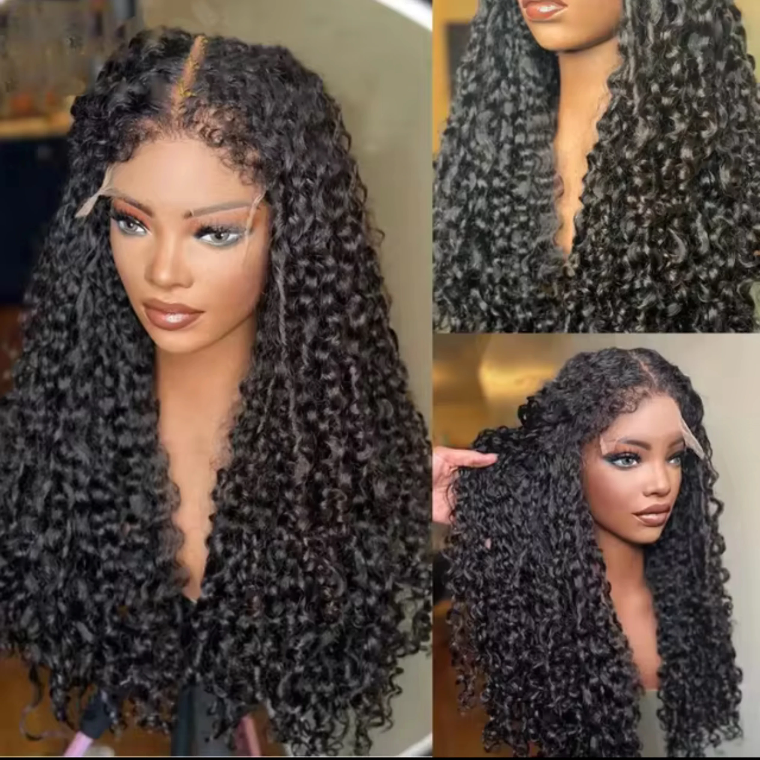 Вьющийся натуральный кудрявый плотность 180 предварительно выщипанный 26 дюймов