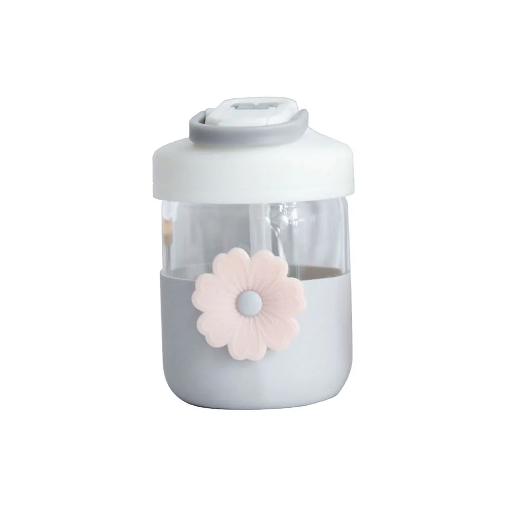 

400ML Coffee Cup Portable Handy Milk Glass Silicone Sleeve Handle Heat Resistant Direct Drinking Water Cup Breakfast Cup