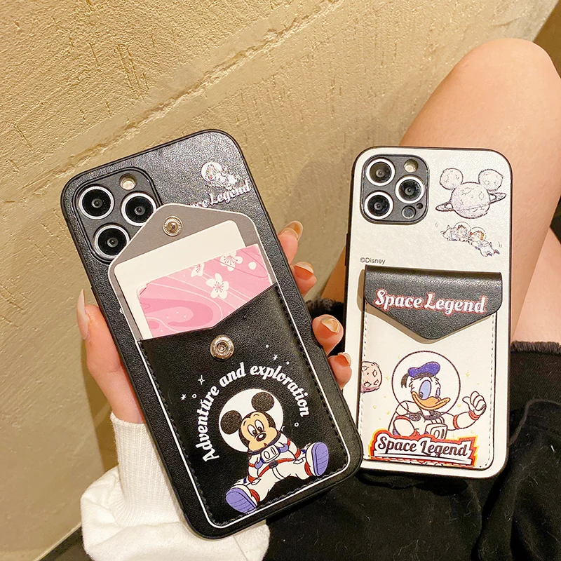 

Disney Astronaut Mickey Mouse Donald Duck Phone Case for iPhone 11 12 13 mini pro XS MAX 8 7 Plus X XR Cover