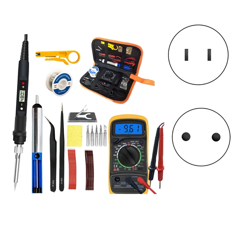 

80W Digital Electric Soldering Iron Temperature Adjustable LCD Display Solder Welding Iron Tool Kit