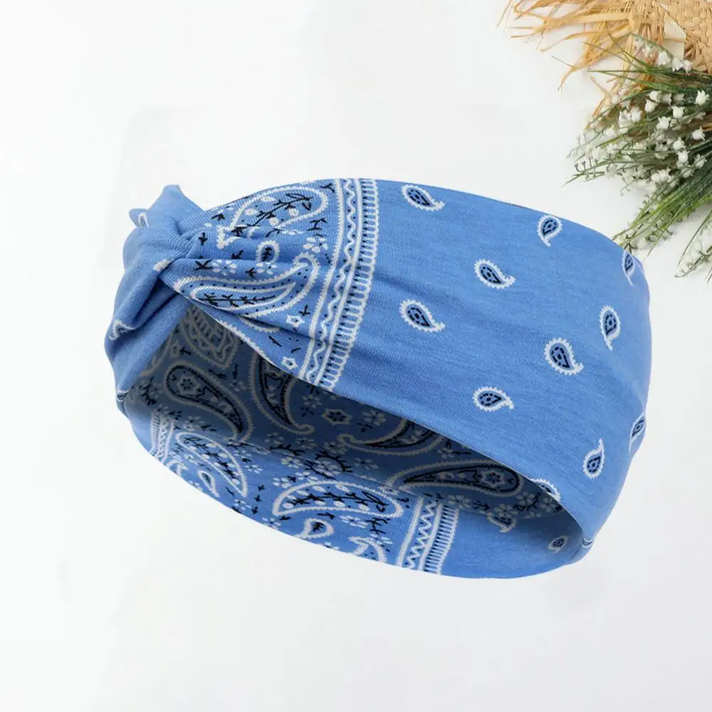 

Sport Headband Stylish Vintage Print Headbands for Sweat Absorption No Slip Workout for Cycling Jogging Hair Wrapping Soft