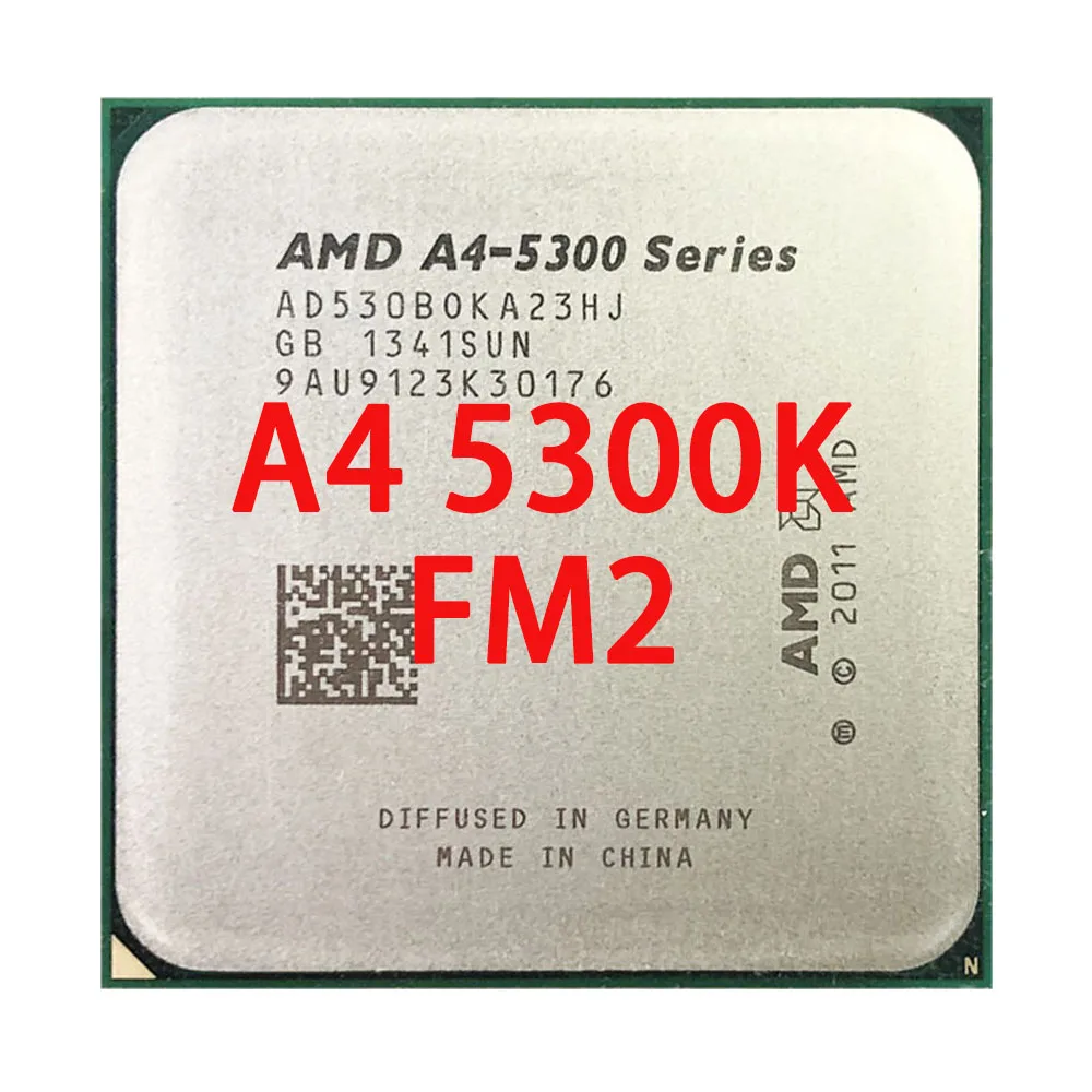 

AMD A4-Series A4-5300 A4 5300 A4 5300K A4 5300B 3.4 GHz Dual-Core CPU AD530BOKA23HJ / AD5300OKA23HJ Socket FM2