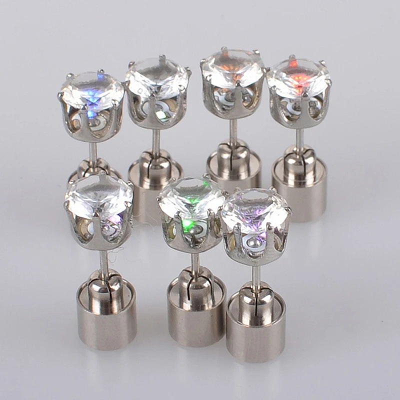 

1 пара светильник ящиеся светодиодные серьги-гвоздики с цирконом