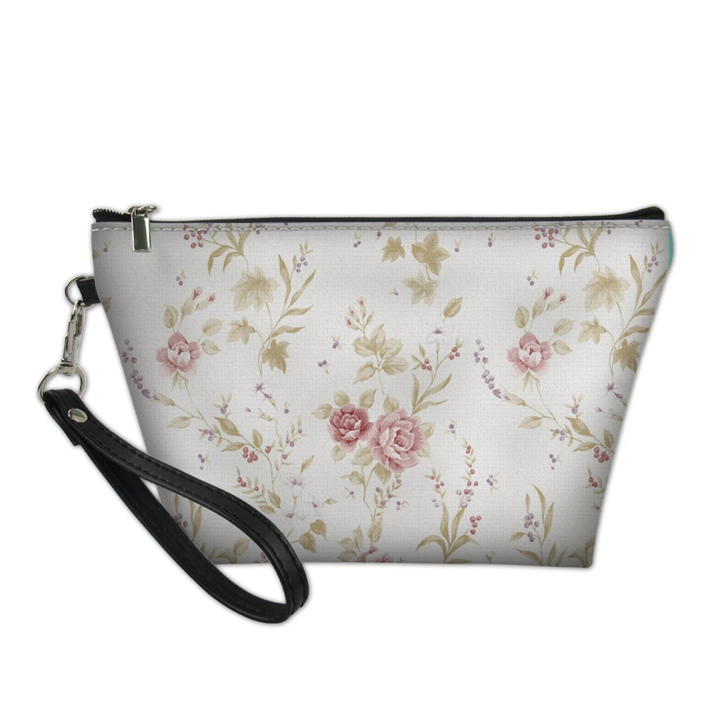 Floral Print Fashion Makeup Bag Party Travel Lightweight Toiletries Organizer Multifunctional Female Cosmetic Bag