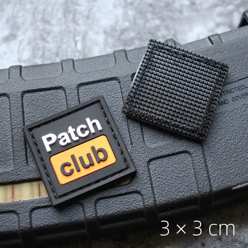 

3D PVC Mini Square Patchs for Clothes Patch Club Badges on Backpack Sticker Tactical Morale Badge Applique With Hook