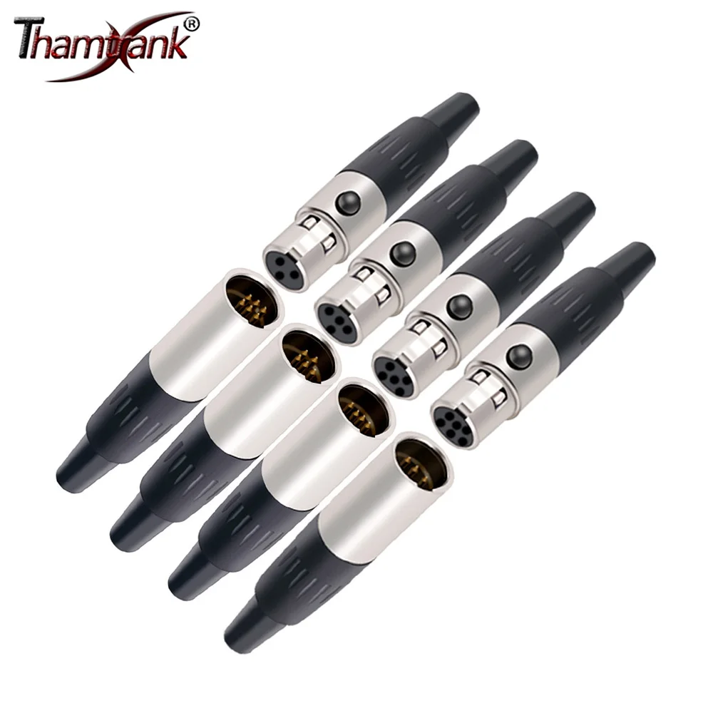

10 шт./лот Mini XLR 3/4/5/6 контактов штекер + штекер XLR аудио разъем для микрофона микрофон для пайки кабеля прямой адаптер