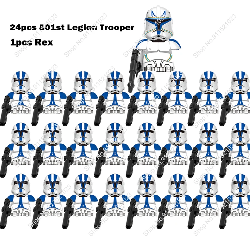 

DISNEY 25Pcs/Set Clone 501st legion Troopers with Captain Rex Assemble Building Blocks Bricks Action Figure Toys Kids Gifts