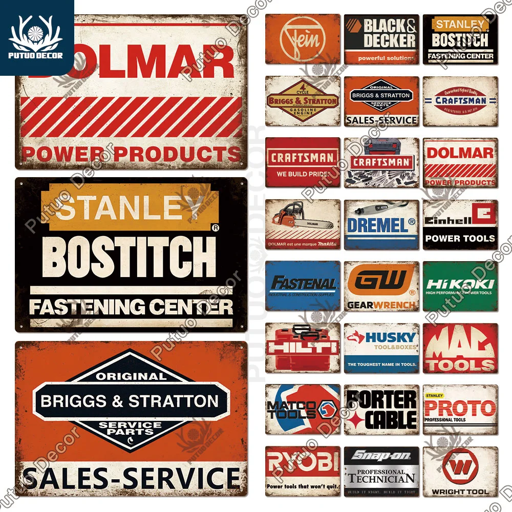 Инструмент для декора Putuo, металлический знак, винтажный жестяной знак, гаечный ключ, ящик для инструментов, ручной работы, знак, Настенный декор для металлической пластины, гаража, мужской декор для пещер