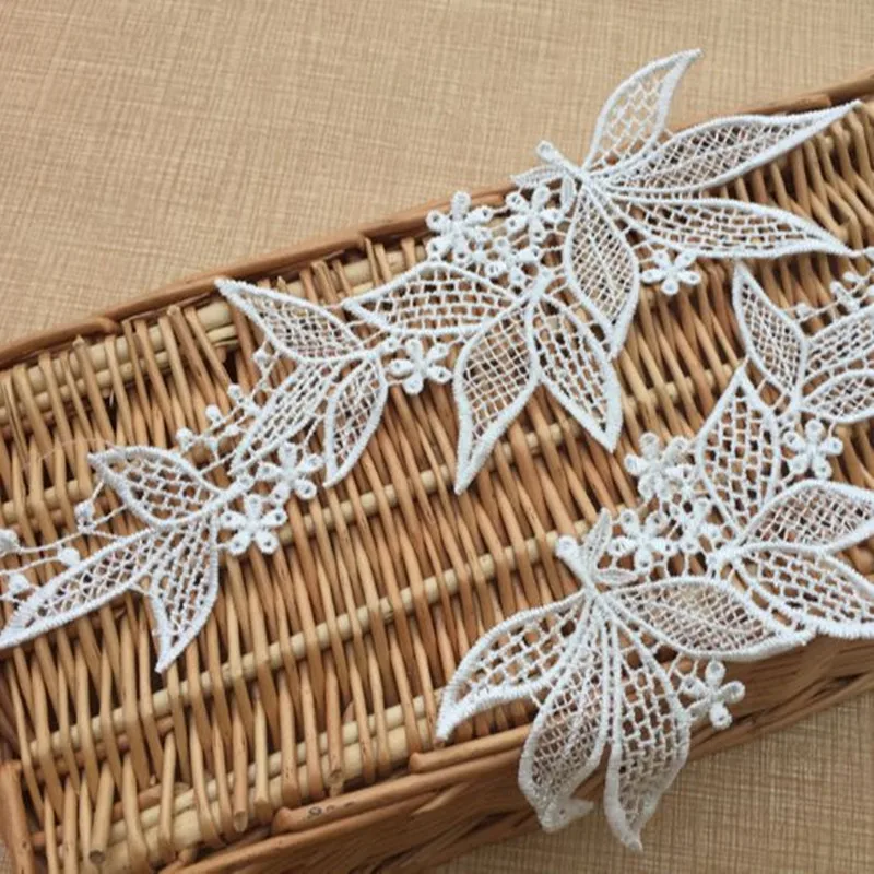 Кружево с вышивкой в виде цветка тканевый Лист Кружева аппликация на воротник