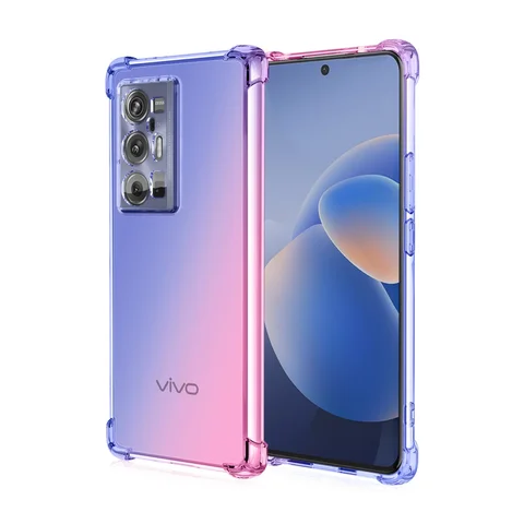 Чехол для Vivo X70 Pro Plus X60 Pro X50 X30 V27 Pro Vivo S15E прозрачный милый градиентный тонкий устойчивый к царапинам гибкий ударопрочный чехол из ТПУ